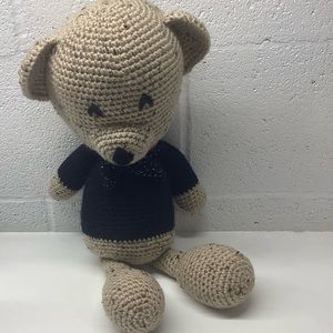 Vintage large crochet handmade 20”teddy bear excellent Condition